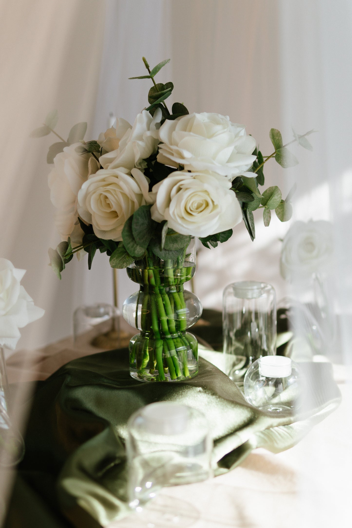 Thalia Crystal Clear Centerpiece Vase- Elegant Glassware for Weddings