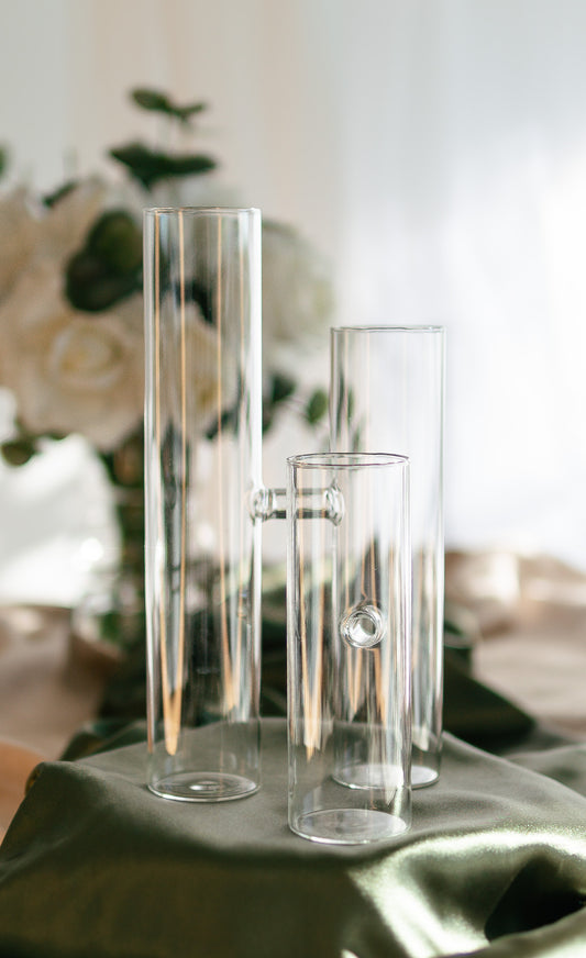 Iris Multi-Bloom Vase – Elegant Floral Glassware for Wedding Centerpieces