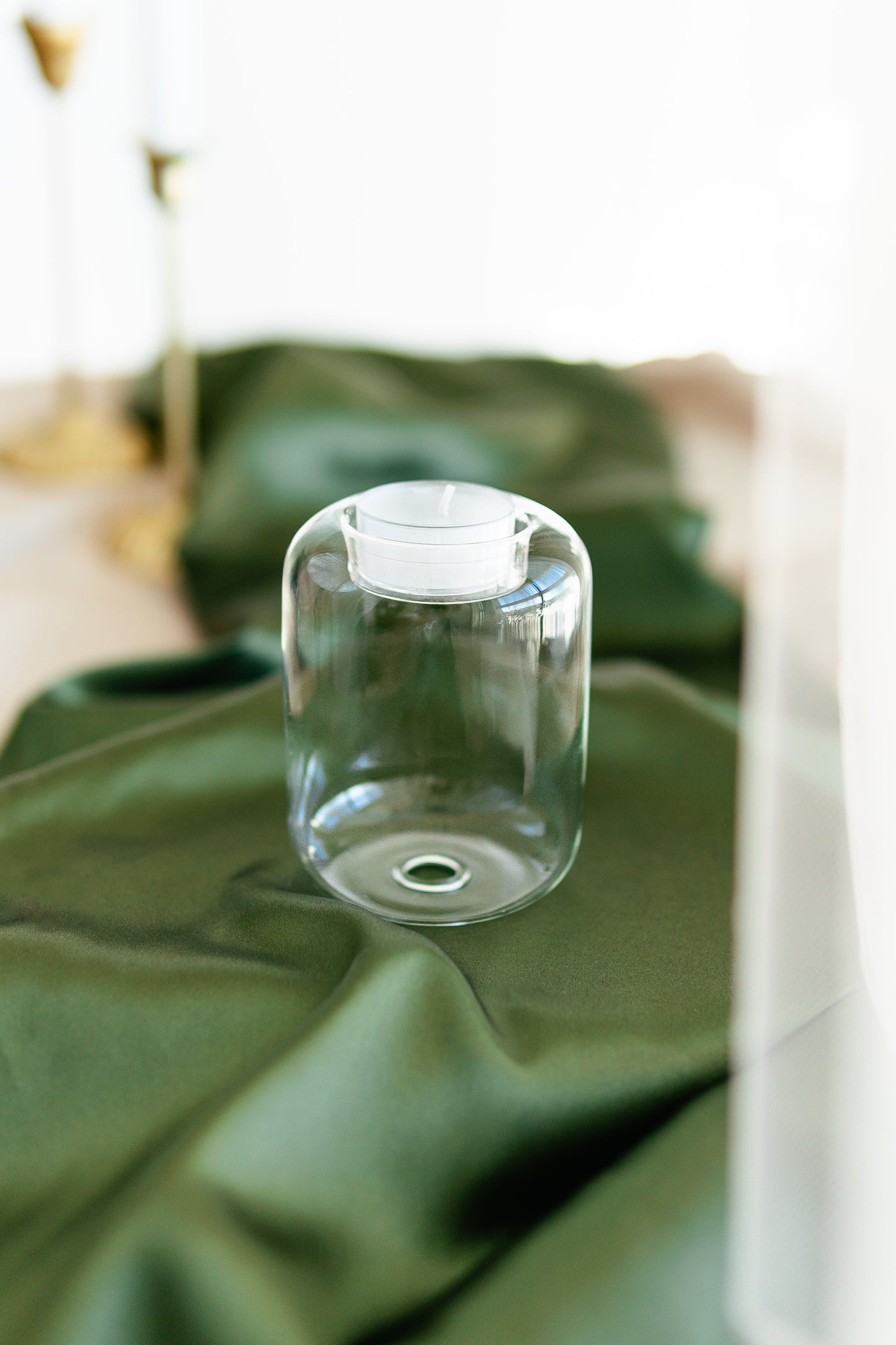 Selene Glass Tea Light Holder- Elegant Wedding Table Decor