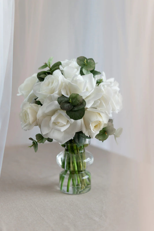 White Faux Flower Wedding Centerpiece