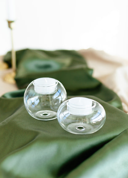 Gaia Tea Light Holder – Elegant Glass Candle Holder for Weddings