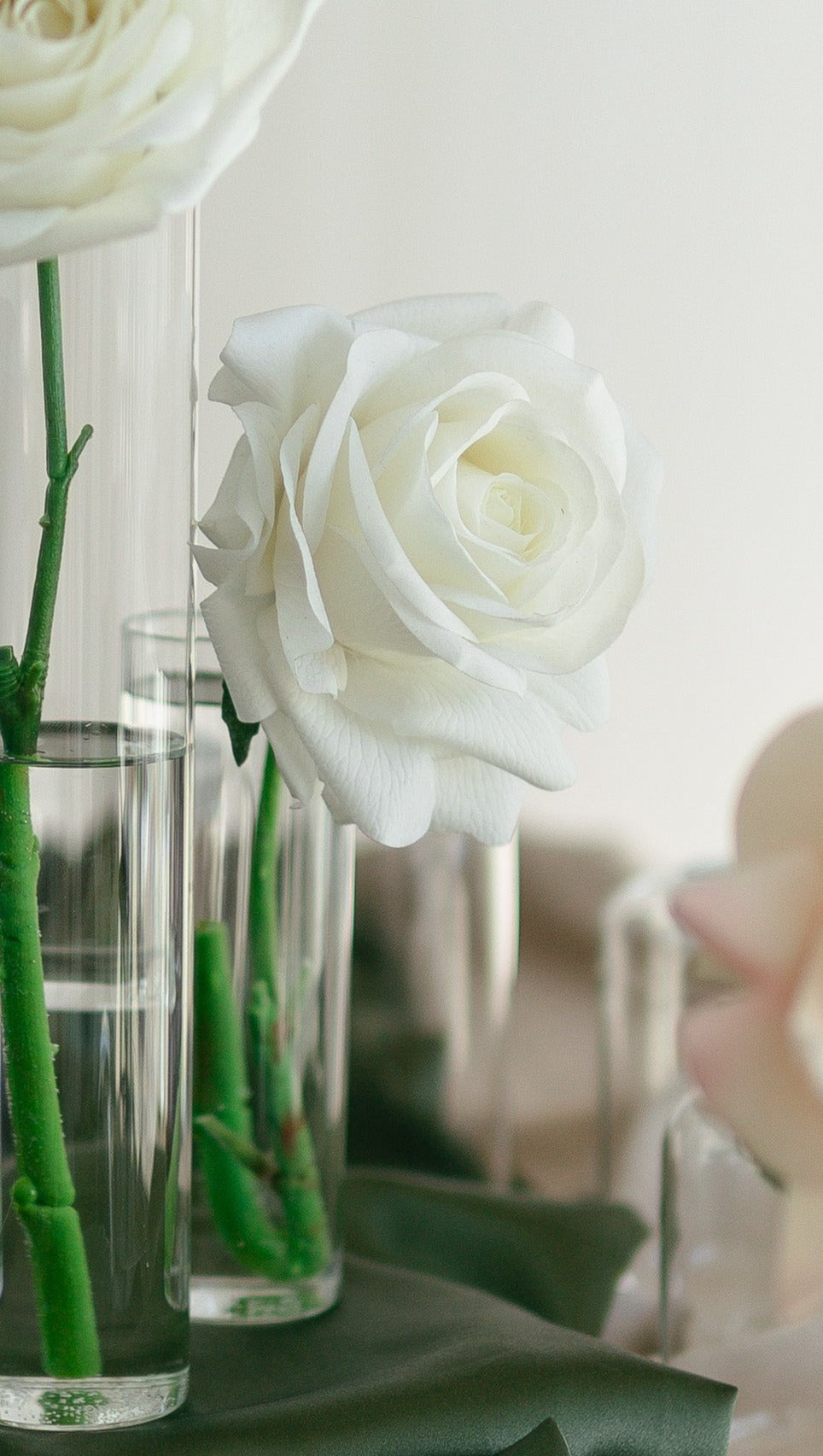 Grandiflora White Rose - Real Touch Artificial Rose for Weddings